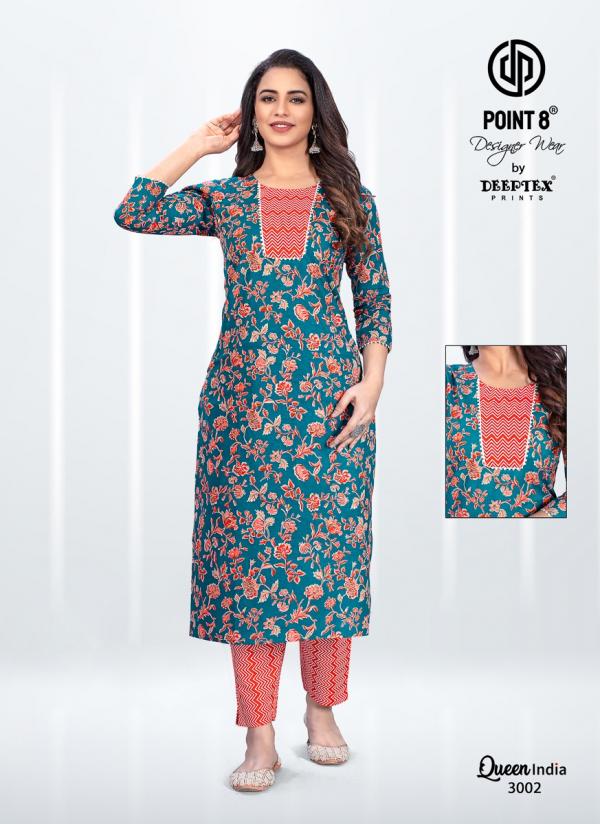 Deeptex Queen India vol 3 cotton designer print Kurti With Pant collection